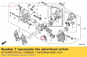 honda 45108MZ2016 primavera, almohadilla - Lado inferior