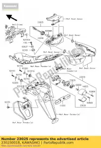 Kawasaki 230250018 cauda de lâmpada - Lado inferior