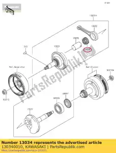 kawasaki 130340010 rolamento-big end, kt 26331 klx11 - Lado inferior