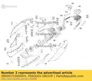 Piaggio Group 2B000722000H4 painel lateral direito - Lado inferior