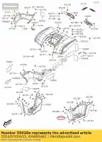 55020Y006933, Kawasaki, os?ona, podnó?ek, lewa, s.blac kvf30 kawasaki  brute force kvf 300 2012 2013 2015 2016 2017 2018 2020 2021, Nowy