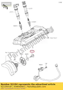 kawasaki 921540187 tornillo, bridado, 8x23 er650c9f - Lado inferior