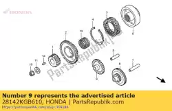 Aqui você pode pedir o eixo, engrenagem ociosa em Honda , com o número da peça 28142KGB610: