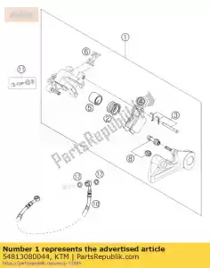 ktm 54813080044 pinça de freio rr cpl. sx 03 - Lado inferior