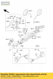 Kawasaki 920011548 boulon, levier d'embrayage, bla - La partie au fond