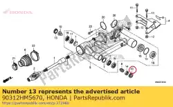 Aqui você pode pedir o tampa, porca de bloqueio em Honda , com o número da peça 90312HM5670: