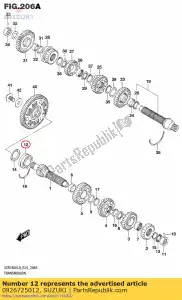 Suzuki 0926725012 rodamiento, 25x62x2 - Lado inferior