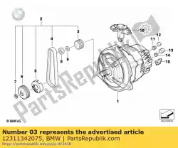 Here you can order the pulley alternator - d=58,7mm from BMW, with part number 12311342075: