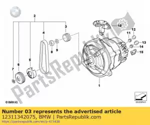 bmw 12311342075 pulley alternator - d=58,7mm - Bottom side