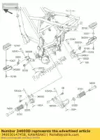 340030147458, Kawasaki, holder-step,rr,lh,p.silv klx15 kawasaki klx 125 2013 2015 2016, New