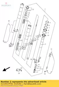 suzuki 5110437F50 conjunto amortecedor, moça - Lado inferior