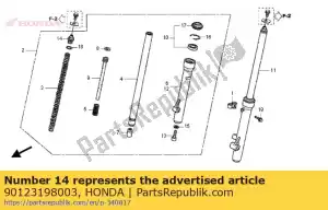Honda 90123198003 parafuso, garfo - Lado inferior