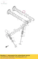 Here you can order the camshaft,intake from Suzuki, with part number 1271047H10: