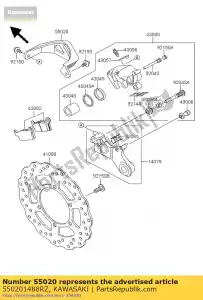 Kawasaki 550201488RZ bewaker, rr remklauw, met - Onderkant