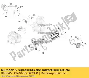 Piaggio Group 880645 placa guia de corrente - Lado inferior