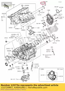 kawasaki 132720887 placa zx1000jbf - Lado inferior