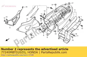 honda 77240MBTD20ZG capucha, asiento * pb341p * (pb341p perla azul ventoso) - Lado inferior