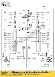 Here you can order the cylinder-set-fork,rh from Kawasaki, with part number 440230118: