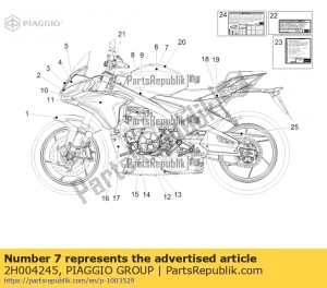 aprilia 2H004245 decalque aprilia racing sx serbatoio benzina - Lado inferior