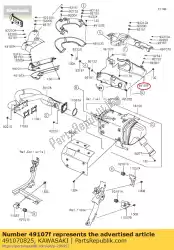 Ici, vous pouvez commander le 01 couvercle-tuyau d'échappement,droit auprès de Kawasaki , avec le numéro de pièce 491070825: