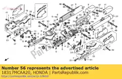 beschermer, r. Rr. Ex. Pip van Honda, met onderdeel nummer 18317MCAA20, bestel je hier online: