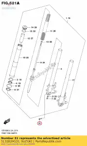 suzuki 5132839G20 bout, houder han - Onderkant