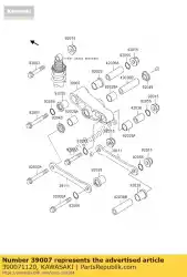 Aquí puede pedir brazo-susp, uni trak de Kawasaki , con el número de pieza 390071120: