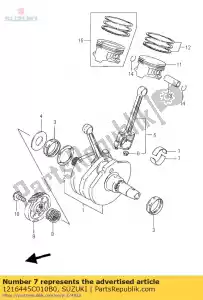 Suzuki 1216445C010B0 lager, crk.pin - Onderkant