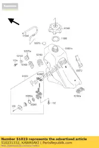 kawasaki 510231332 tap-assy,fuel klx300-a6 - Bottom side