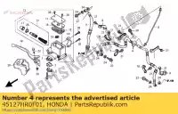 45127HR0F01, Honda, tuyau flexible b, fr br honda trx500fe foretrax foreman es 500 , Nouveau