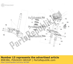 Aprilia 898386, Fork upper plate, OEM: Aprilia 898386