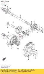 Here you can order the gear,starter id from Suzuki, with part number 1261247H00: