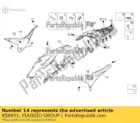 858833, Piaggio Group, pannello laterale rh aprilia  rsv rsv4 rsv4 tuono tuono tuono v zd4kg000 zd4kgu00 zd4rkl00zd4rkl01 zd4tyg00, zd4tycc0 zd4tyh00, zd4tycc1 zd4tyu00 zd4tyua0 1000 1100 2009 2010 2011 2012 2013 2014 2015 2016 2017 2018, Nuovo