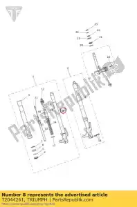 triumph T2044261 tubo comp interno derecho - Lado inferior