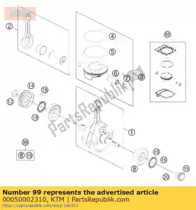 ktm 00050002310 representante del cigüeñal. kit 450 sx-f13 - Lado inferior