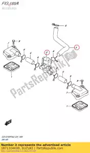 Suzuki 1871104K00 slang, 2e aircl - Onderkant