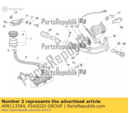 Aprilia AP8113594, Bocchettone pompa freno posteriore, OEM: Aprilia AP8113594