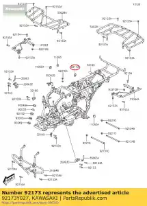 kawasaki 92173Y027 braçadeira, tubo de combustível kvf300ccf - Lado inferior