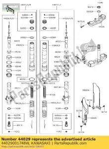 kawasaki 44029001748W mola do garfo do assento, g.b.gre kx85c - Lado inferior