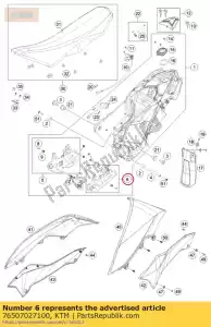 ktm 76507027100 placa de retenção do tanque l / s - Lado inferior