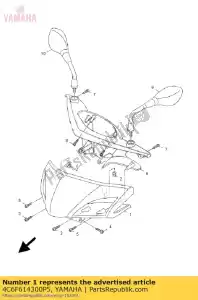 yamaha 4C6F614300P5 copertura, manubrio u - Il fondo