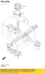 Here you can order the bearing,crank p from Suzuki, with part number 09263370040C0: