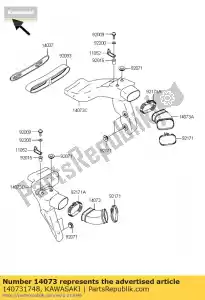 Kawasaki 140731748 conducto, lh - Lado inferior