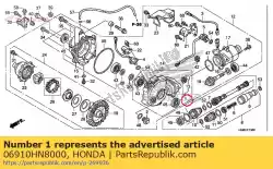 Aqui você pode pedir o conjunto de rolamentos, agulha em Honda , com o número da peça 06910HN8000: