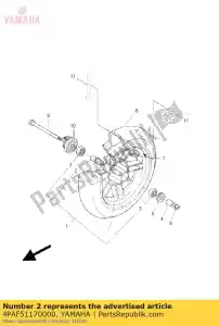 yamaha 4PAF51170000 entretoise, roulement - La partie au fond