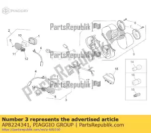 Piaggio Group AP8224341 indicatore di direzione posteriore sinistro - Lato destro