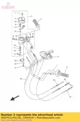 beschermer, stuur van Yamaha, met onderdeel nummer 5NDF61240100, bestel je hier online: