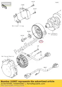 kawasaki 210070590 rotor zx1400fdf - Lado inferior