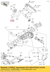 Here you can order the gasket,exhaust pipe from Kawasaki, with part number 110610322: