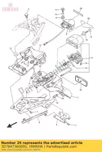 yamaha 3D7847360000 amortiguador, cola 1 - Lado inferior